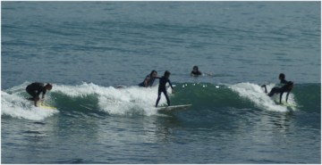 Surfing at Raglan